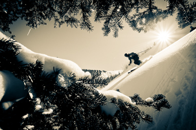 Peter Drake skiing Redwell on Mount Emmons. Crested Butte, Colorado.